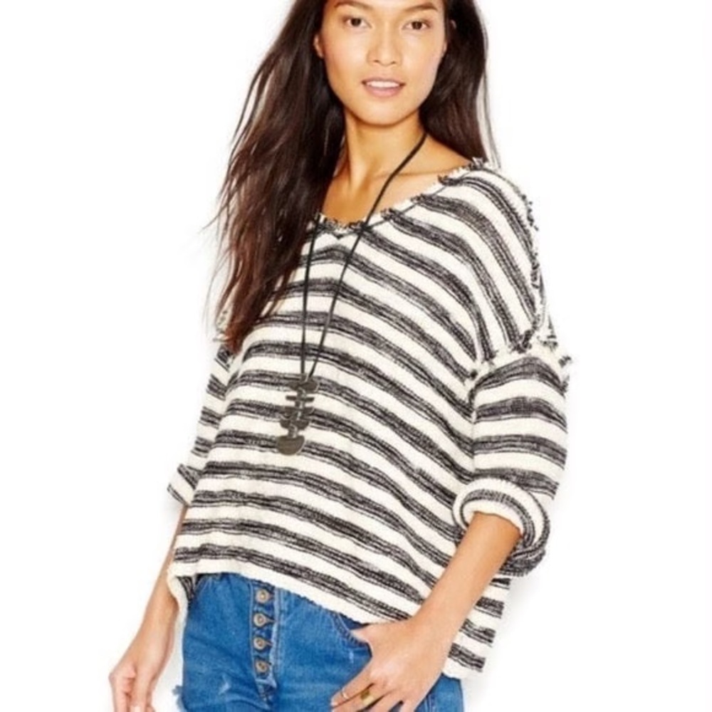 Free People Spells Trouble Stripe Pullover Size XS